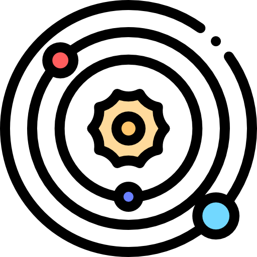 Solar system Detailed Rounded Lineal color icon