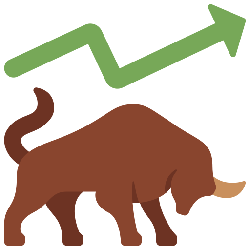 mercado alcista icono gratis