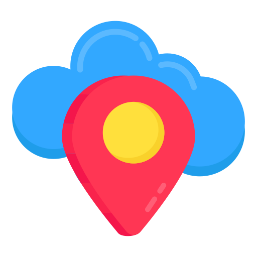 geolocalización en la nube icono gratis