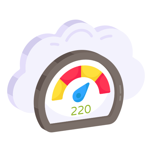 medidor de velocidad de la nube icono gratis