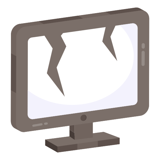 monitor roto icono gratis