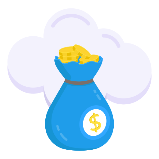 dinero en la nube icono gratis