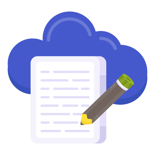 escritura en la nube icono gratis