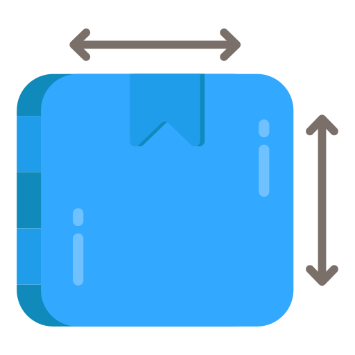 medición del paquete de entrega logística. icono gratis