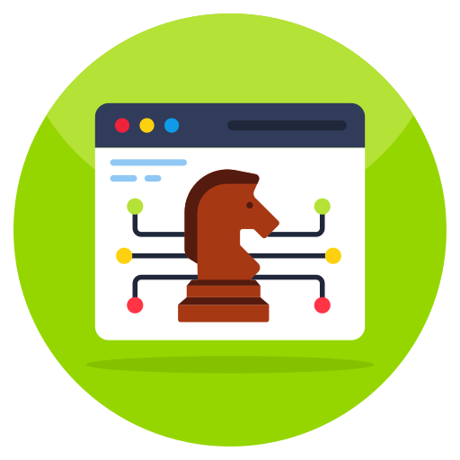 estrategia en línea icono gratis