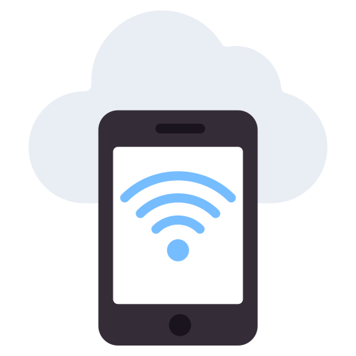 wifi android en la nube icono gratis