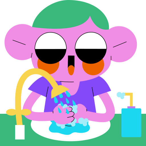 Washing hands free sticker