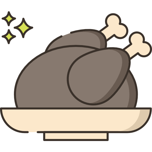 Roast Chicken Flaticons Lineal Color Icon