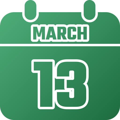 13 de marzo icono gratis