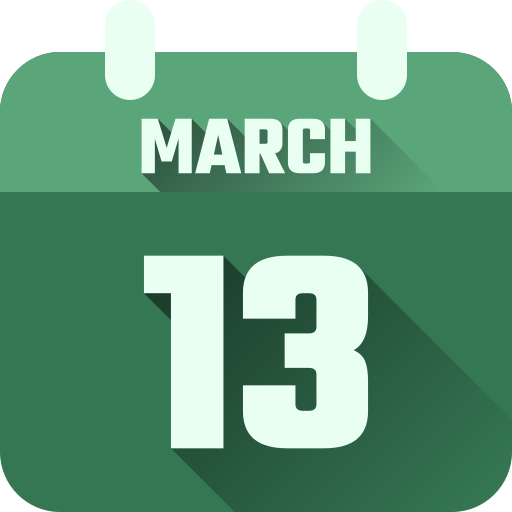 13 de marzo icono gratis