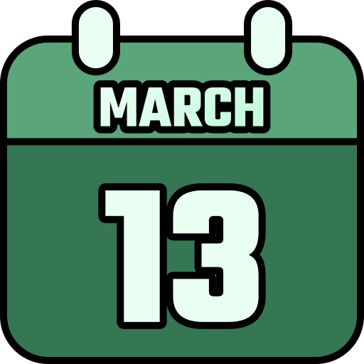 13 de marzo icono gratis