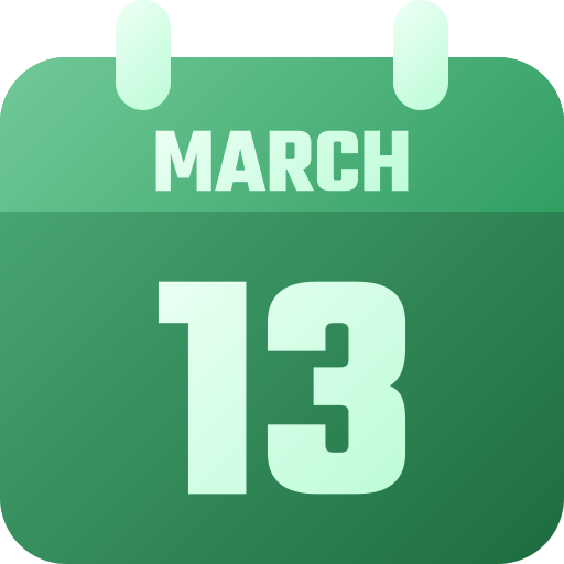 13 de marzo icono gratis