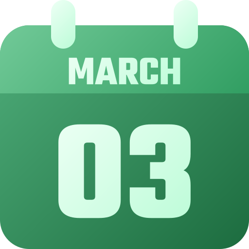 3 mars Icône gratuit 3 mars Icône gratuit