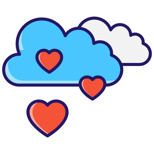 nube de amor icono gratis