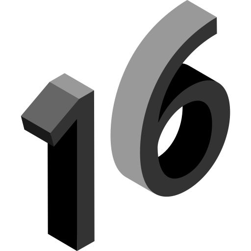 dieciséis icono gratis