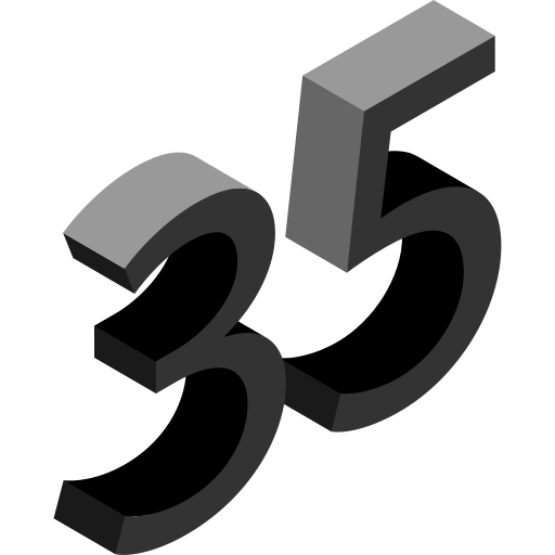 treinta y cinco icono gratis