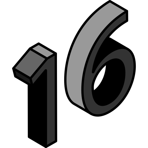 dieciséis icono gratis