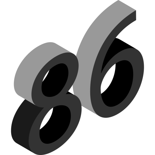 ochenta y seis icono gratis
