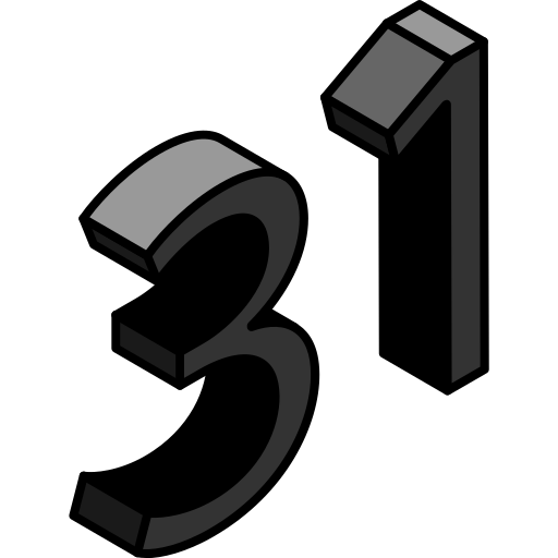 treinta y uno icono gratis