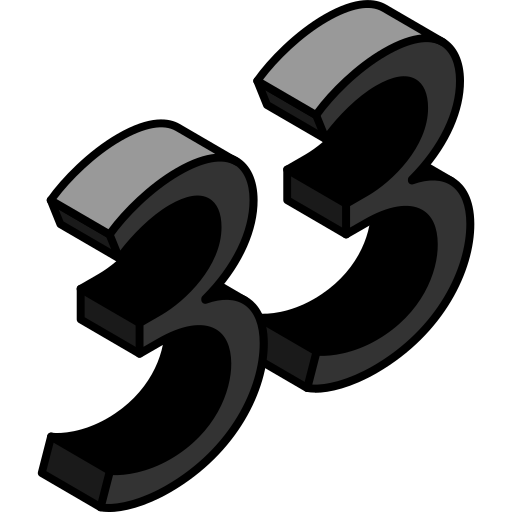 treinta y tres icono gratis