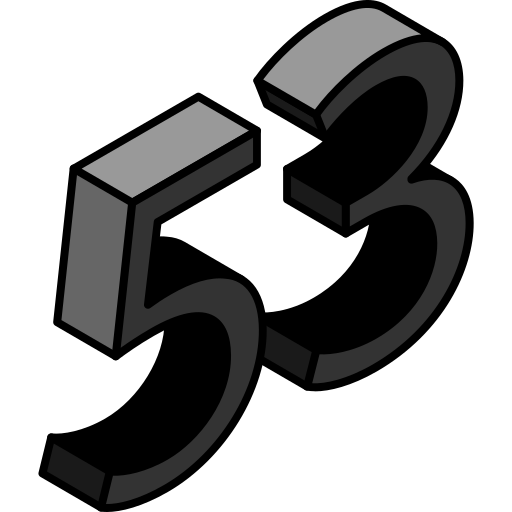 cincuenta y tres icono gratis