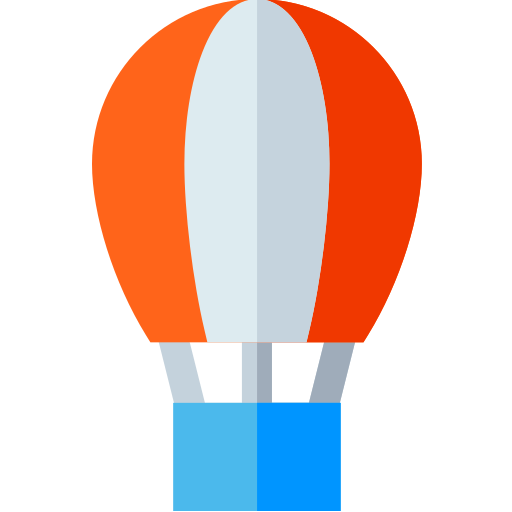 Hot air balloon Basic Straight Flat icon