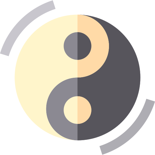 Yin yang Basic Straight Flat icon