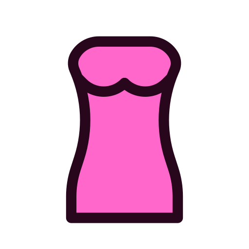 vestido sin tirantes icono gratis