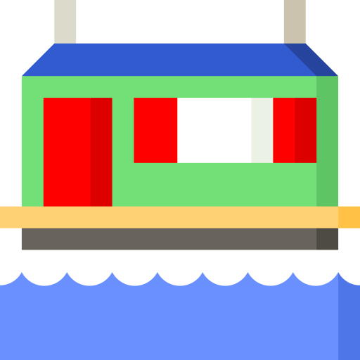 casa flotante icono gratis