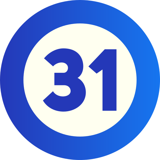 treinta y uno icono gratis