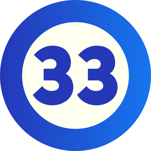 treinta y tres icono gratis