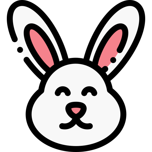 Rabbit Detailed Rounded Lineal color icon