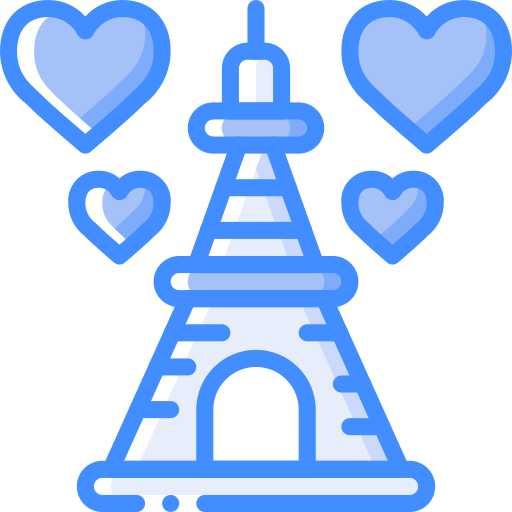 Eiffel tower Basic Miscellany Blue icon