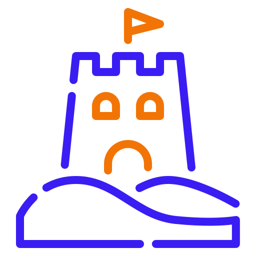 castillo de arena icono gratis