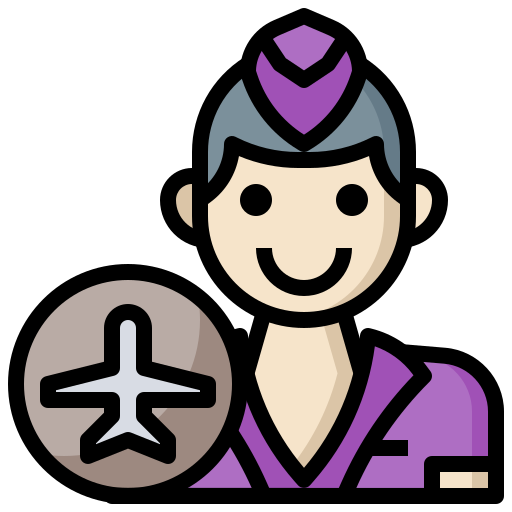 Auxiliar de vuelo icono gratis