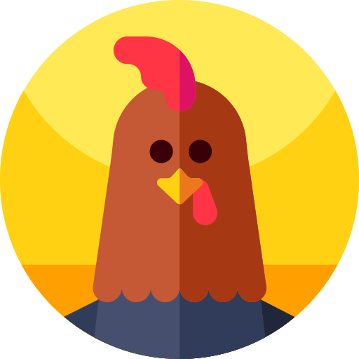 Rooster Geometric Flat Circular Flat icon