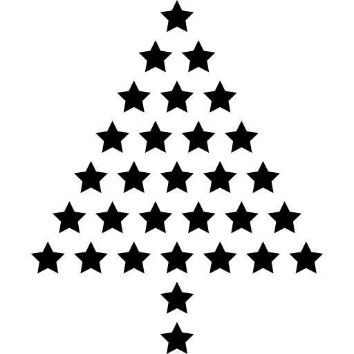 Árbol de navidad hecho de estrellas icono gratis