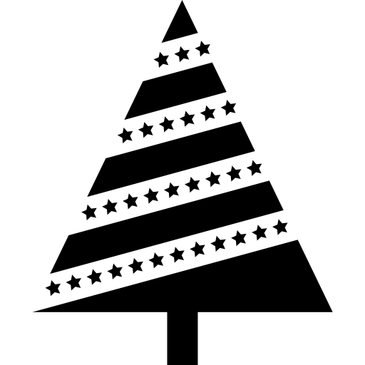 arbol de navidad con estrellas icono gratis