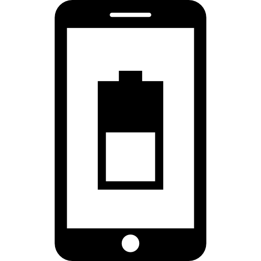 batería del teléfono medio cargada icono gratis