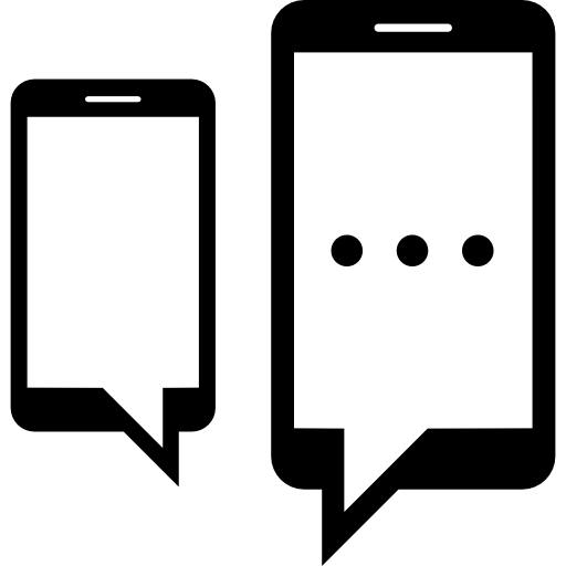 chatear entre dos teléfonos inteligentes icono gratis