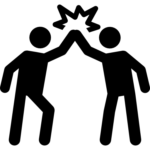 Two people high-fiving