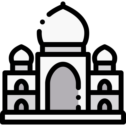 Taj Mahal Detailed Rounded Lineal Color Icon