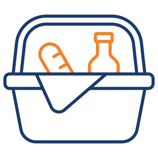 cesta de picnic icono gratis