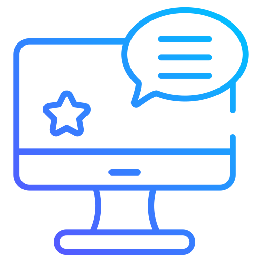reseñas en línea icono gratis