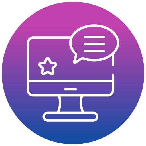 reseñas en línea icono gratis