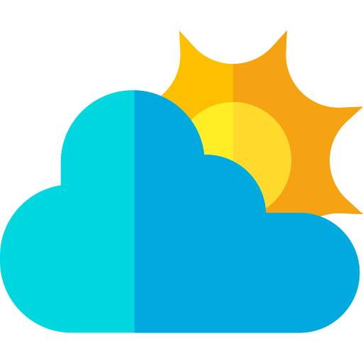 Cloudy Basic Straight Flat icon