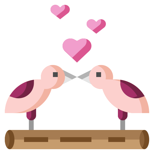 Pájaros del amor icono gratis