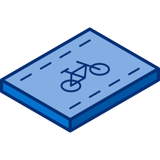 carril ciclista icono gratis