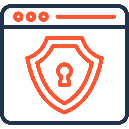 seguridad en línea icono gratis
