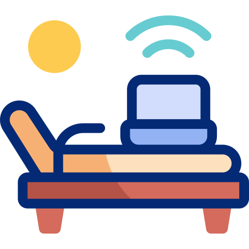 cama solar icono gratis